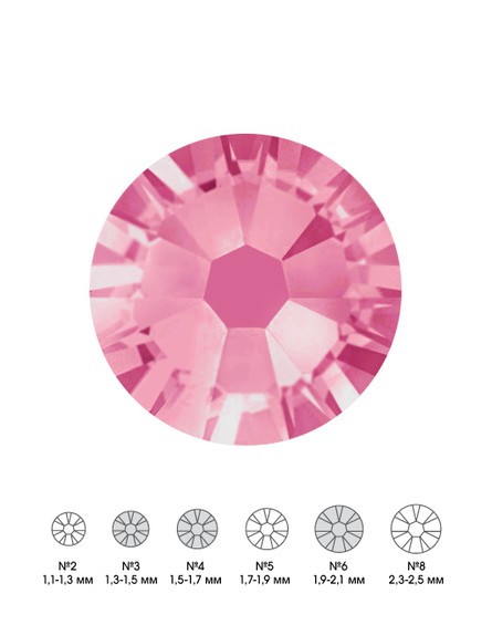 Стразы стеклянные MIX ROSE (розовый) №3 №4 №6 150 шт