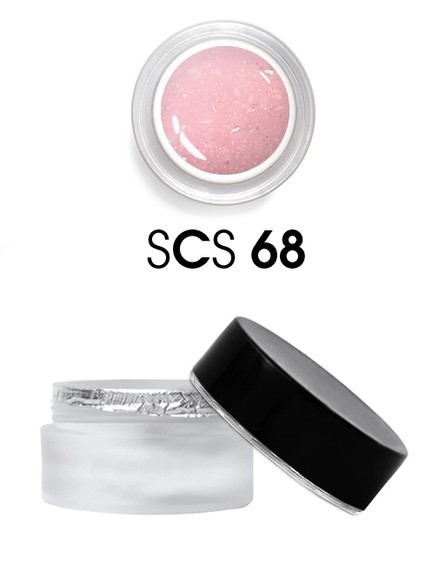 Ультражесткое базовое покрытие  SCS 68. Искры шампанского. Нежно-розовый 30 мл